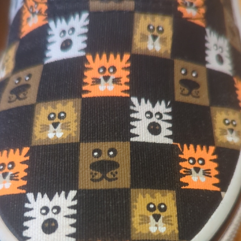 Vans Kids' Black and Orange Checkered Sneakers - Picture 8 of 8
